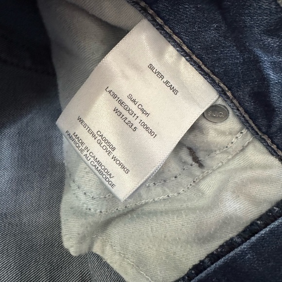 Women's Silver Jeans Suki Capri‎ Denim Size 31 - Picture 6 of 9